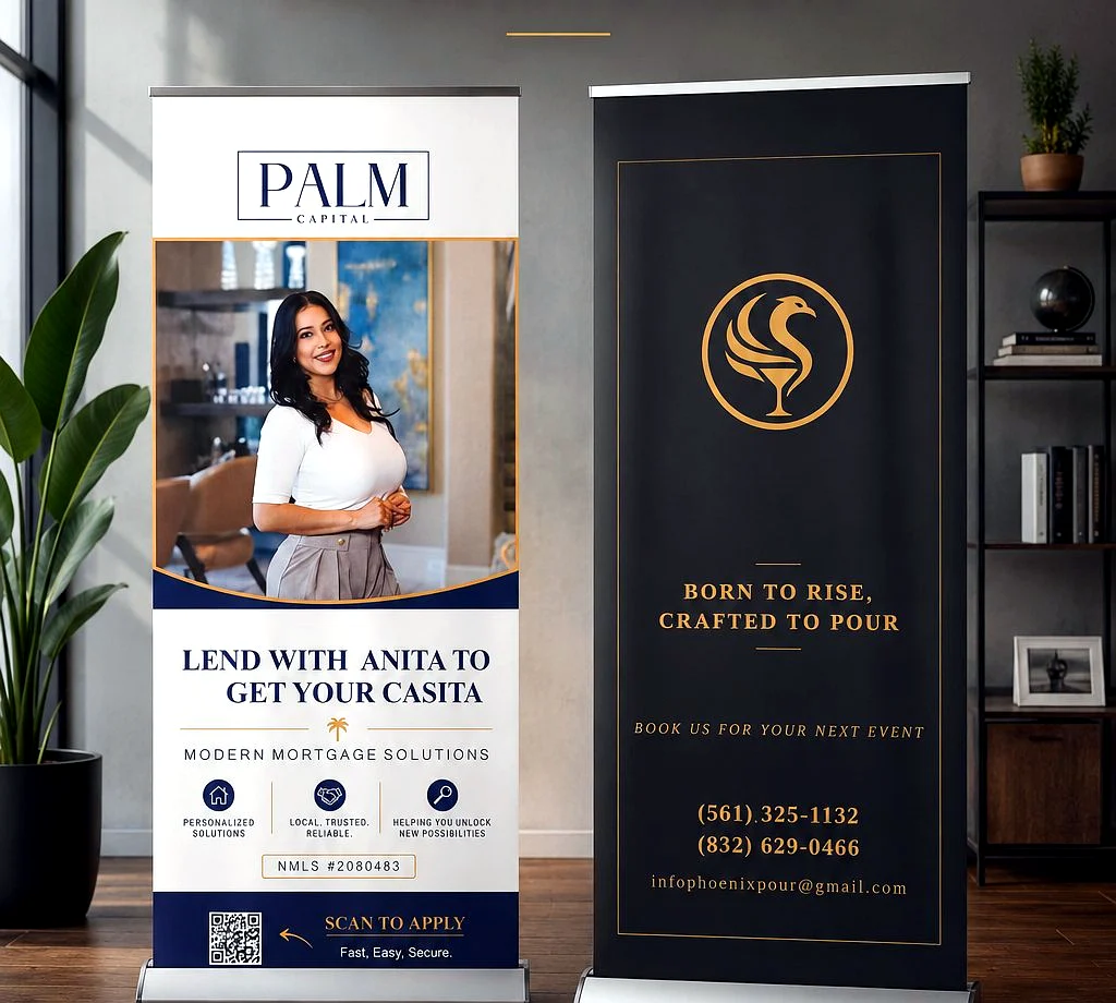 Professional roll-up banners for trade shows and events